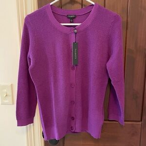 Talbots, purple lightweight cardigan, small. NWT